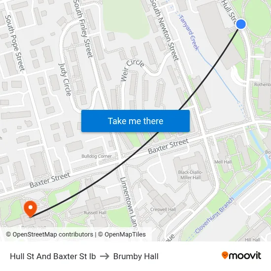Hull St And Baxter St Ib to Brumby Hall map