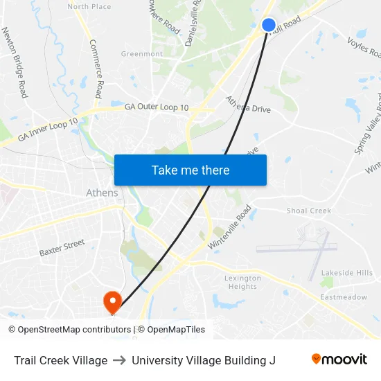 Trail Creek Village to University Village Building J map