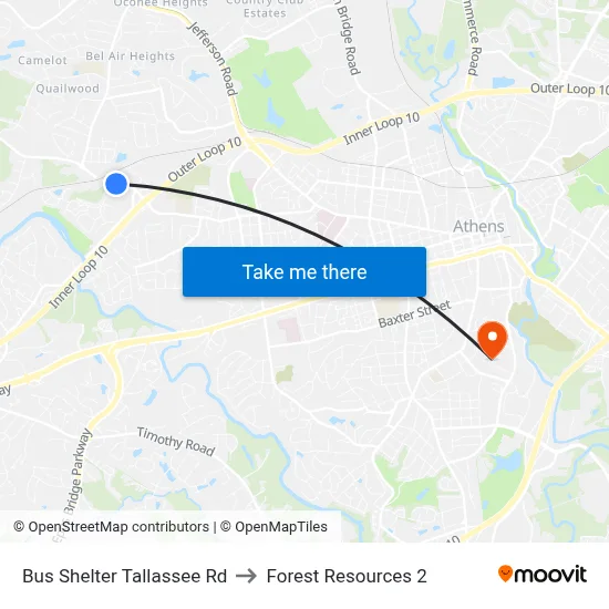 Bus Shelter Tallassee Rd to Forest Resources 2 map
