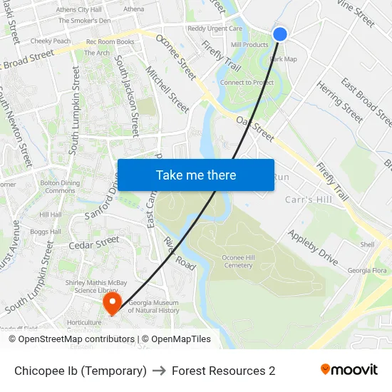 Chicopee Ib (Temporary) to Forest Resources 2 map