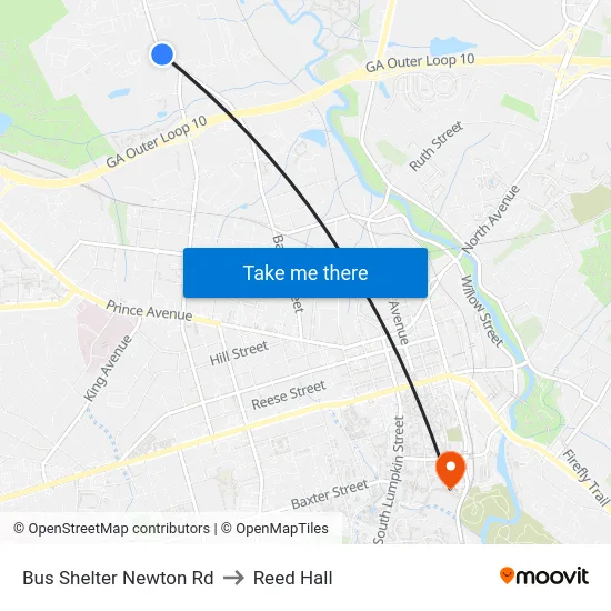 Bus Shelter Newton Rd to Reed Hall map