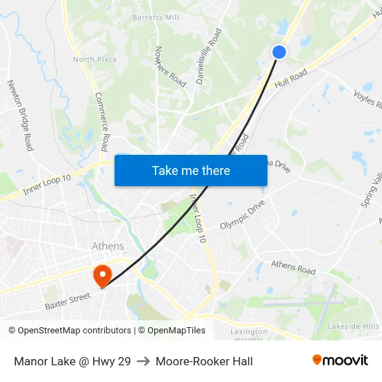Manor Lake @ Hwy 29 to Moore-Rooker Hall map