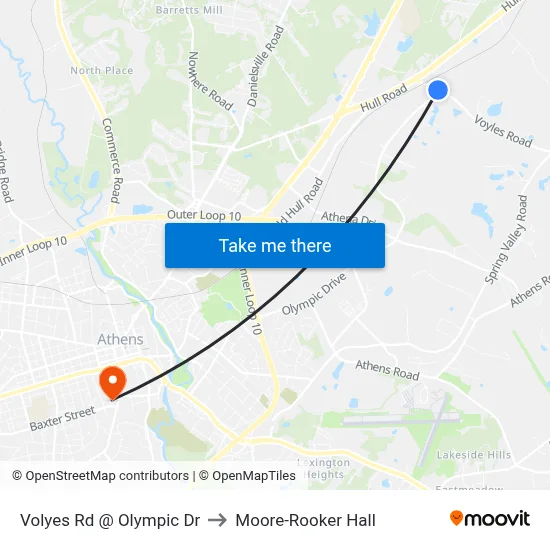 Volyes Rd @ Olympic Dr to Moore-Rooker Hall map