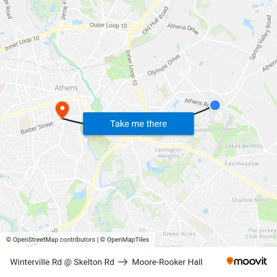 Winterville Rd @ Skelton Rd to Moore-Rooker Hall map