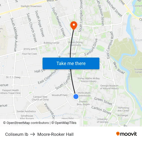 Coliseum Ib to Moore-Rooker Hall map