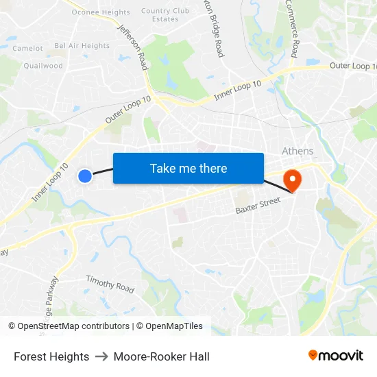 Forest Heights to Moore-Rooker Hall map