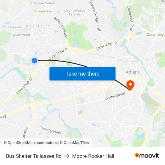 Bus Shelter Tallassee Rd to Moore-Rooker Hall map