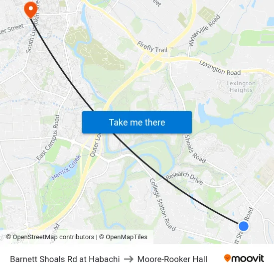Barnett Shoals Rd at Habachi to Moore-Rooker Hall map