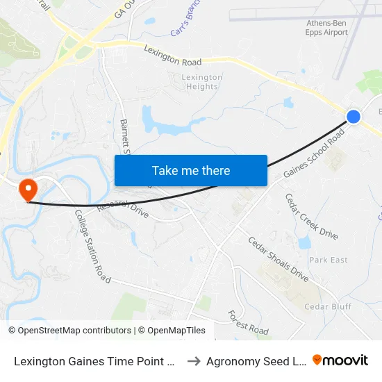 Lexington Gaines Time Point Only to Agronomy Seed Lab map