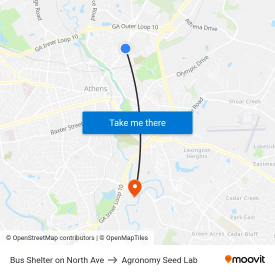 Bus Shelter on North Ave to Agronomy Seed Lab map