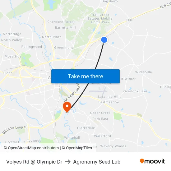 Volyes Rd @ Olympic Dr to Agronomy Seed Lab map