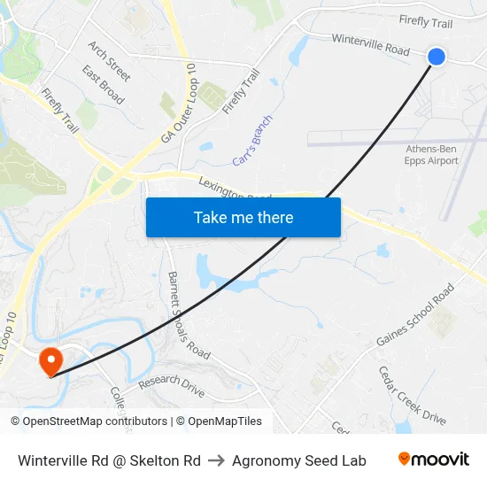 Winterville Rd @ Skelton Rd to Agronomy Seed Lab map