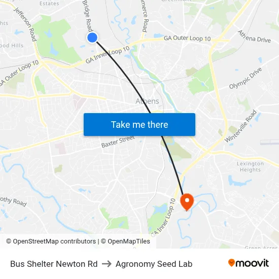 Bus Shelter Newton Rd to Agronomy Seed Lab map