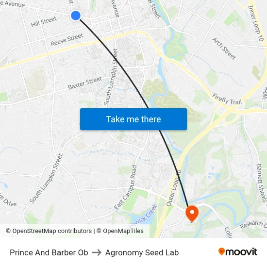Prince And Barber Ob to Agronomy Seed Lab map