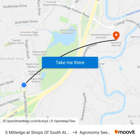 S Milledge at Shops Of South Athens Ob to Agronomy Seed Lab map