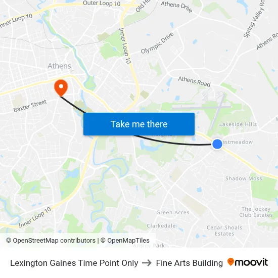 Lexington Gaines Time Point Only to Fine Arts Building map