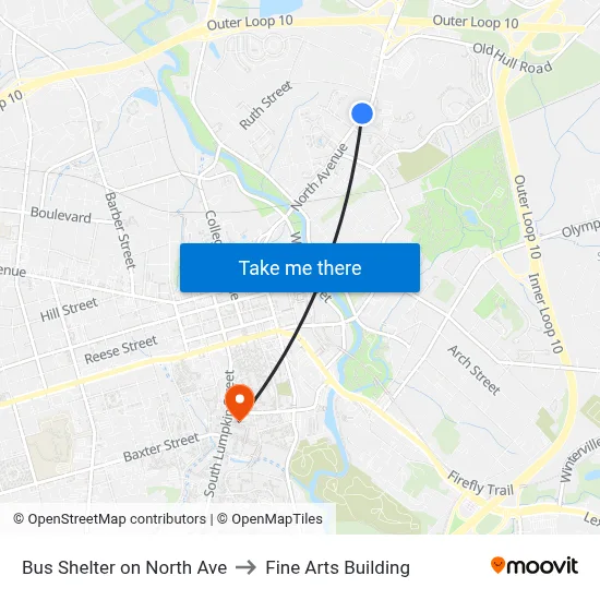 Bus Shelter on North Ave to Fine Arts Building map