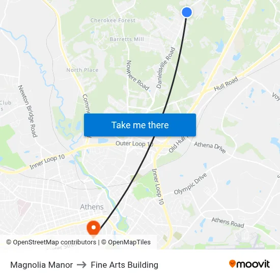 Magnolia Manor to Fine Arts Building map