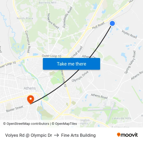 Volyes Rd @ Olympic Dr to Fine Arts Building map