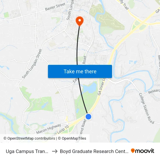 Uga Campus Transit to Boyd Graduate Research Center map
