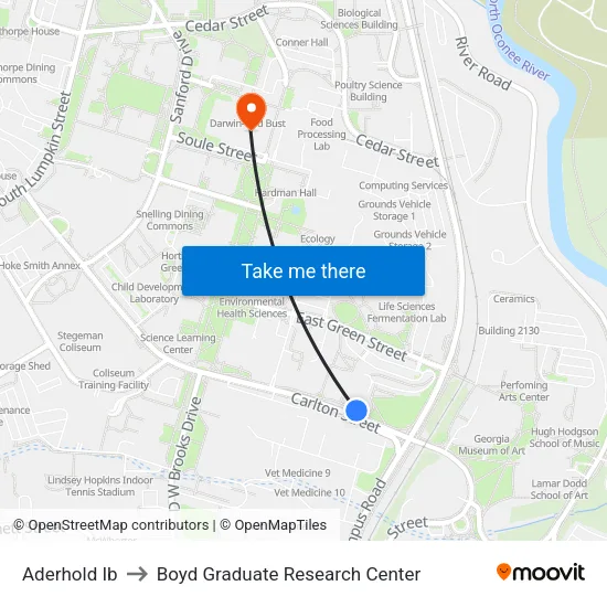Aderhold Ib to Boyd Graduate Research Center map