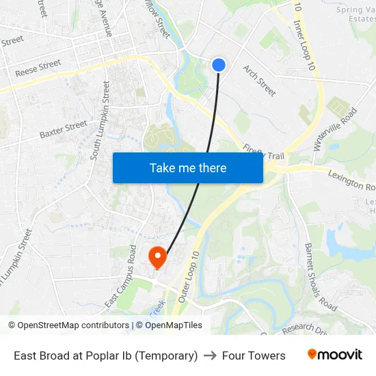 East Broad at Poplar Ib (Temporary) to Four Towers map