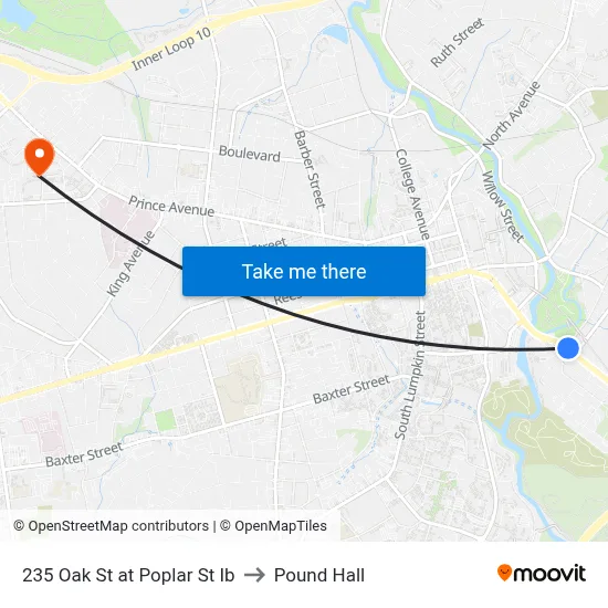 235 Oak St at Poplar St Ib to Pound Hall map