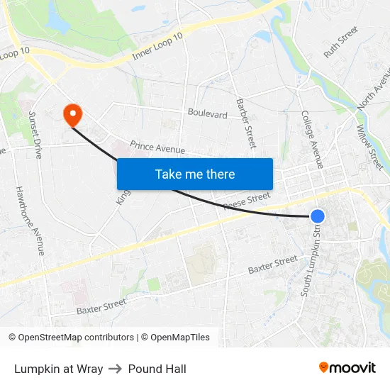 Lumpkin at Wray to Pound Hall map