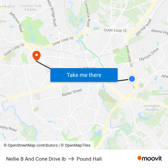 Nellie B And Cone Drive Ib to Pound Hall map