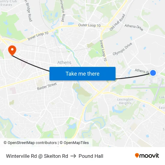 Winterville Rd @ Skelton Rd to Pound Hall map