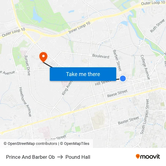 Prince And Barber Ob to Pound Hall map