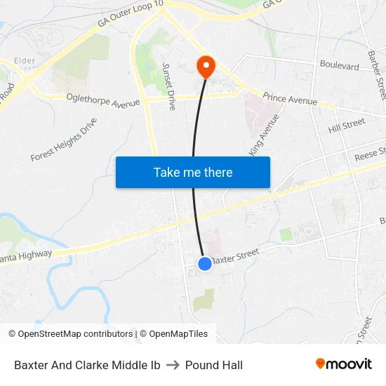 Baxter And Clarke Middle Ib to Pound Hall map