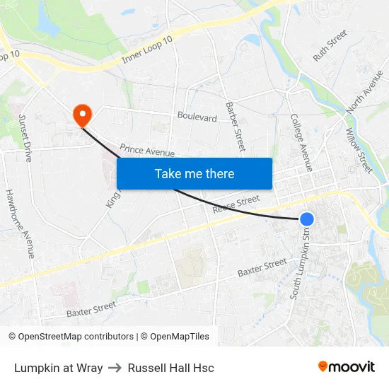 Lumpkin at Wray to Russell Hall Hsc map