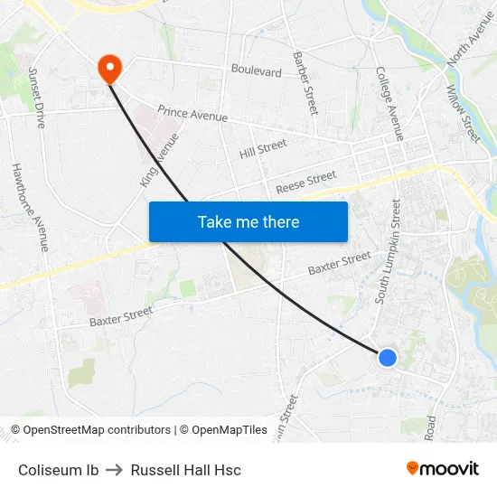 Coliseum Ib to Russell Hall Hsc map
