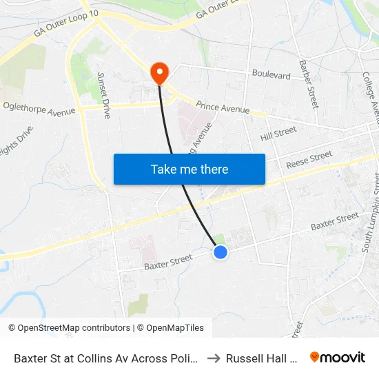 Baxter St at Collins Av Across Police Ib to Russell Hall Hsc map