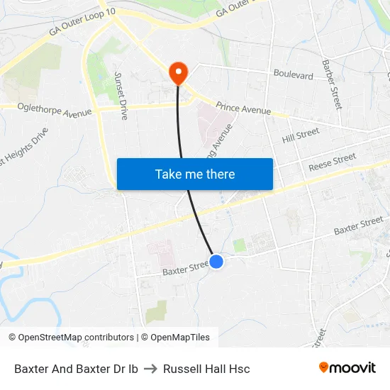 Baxter And Baxter Dr Ib to Russell Hall Hsc map