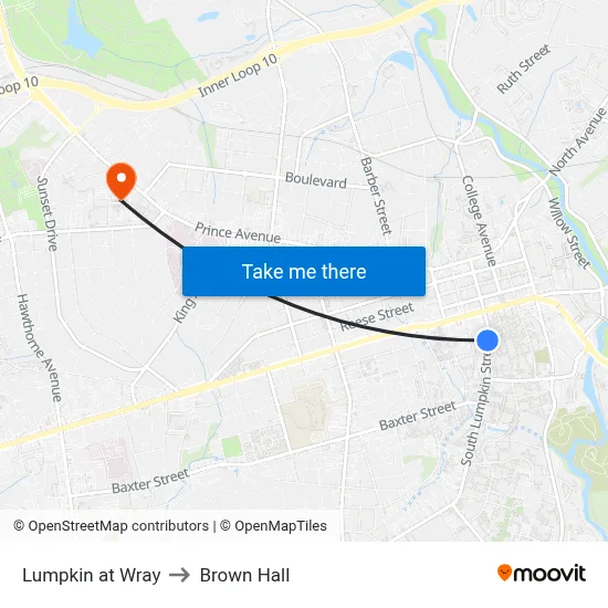 Lumpkin at Wray to Brown Hall map
