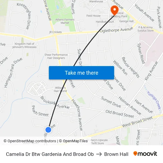 Camelia Dr Btw Gardenia And Broad Ob to Brown Hall map