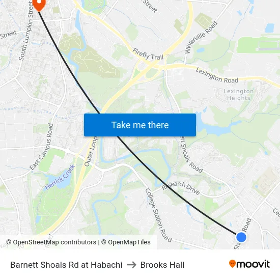 Barnett Shoals Rd at Habachi to Brooks Hall map