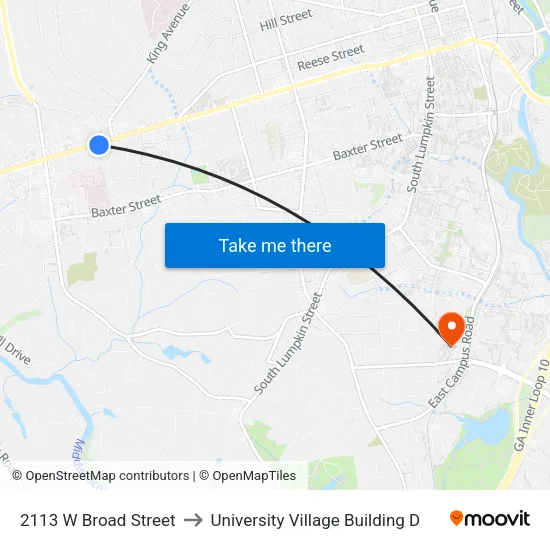 2113 W Broad Street to University Village Building D map