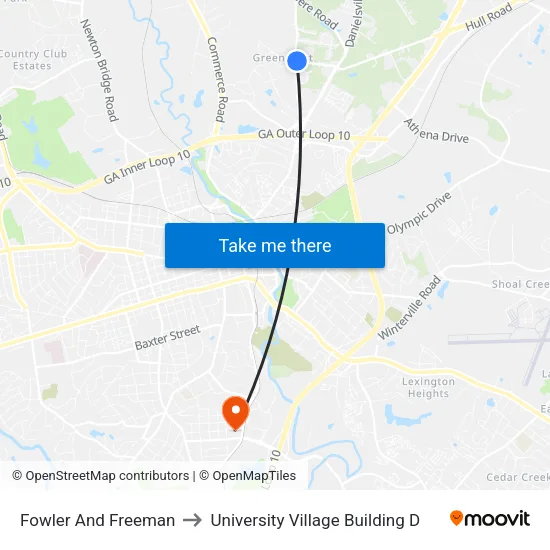 Fowler And Freeman to University Village Building D map
