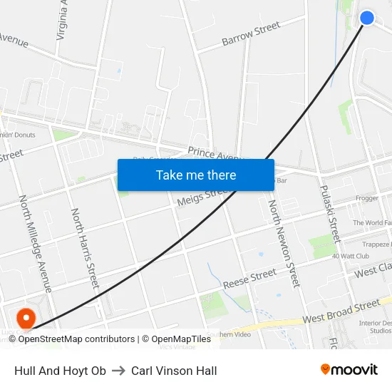 Hull And Hoyt Ob to Carl Vinson Hall map