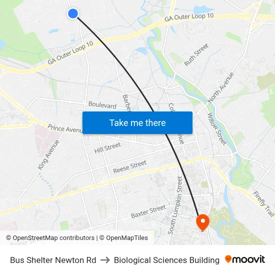 Bus Shelter Newton Rd to Biological Sciences Building map