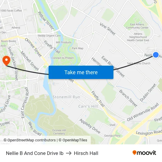 Nellie B And Cone Drive Ib to Hirsch Hall map