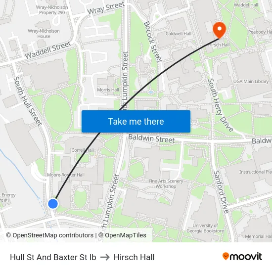 Hull St And Baxter St Ib to Hirsch Hall map
