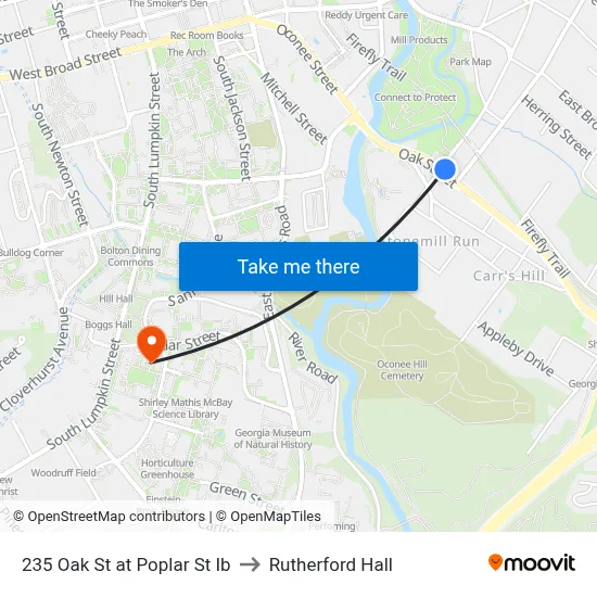235 Oak St at Poplar St Ib to Rutherford Hall map