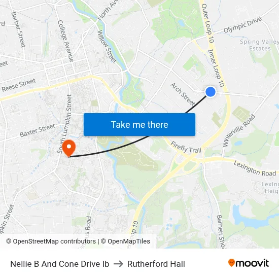 Nellie B And Cone Drive Ib to Rutherford Hall map