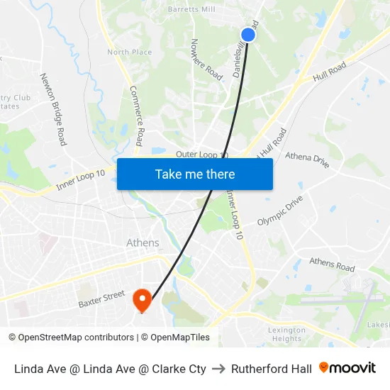 Linda Ave @ Linda Ave @ Clarke Cty to Rutherford Hall map