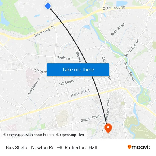 Bus Shelter Newton Rd to Rutherford Hall map