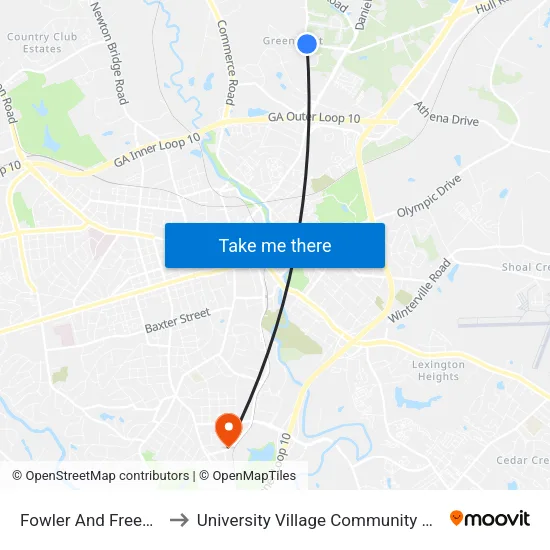 Fowler And Freeman to University Village Community Office map